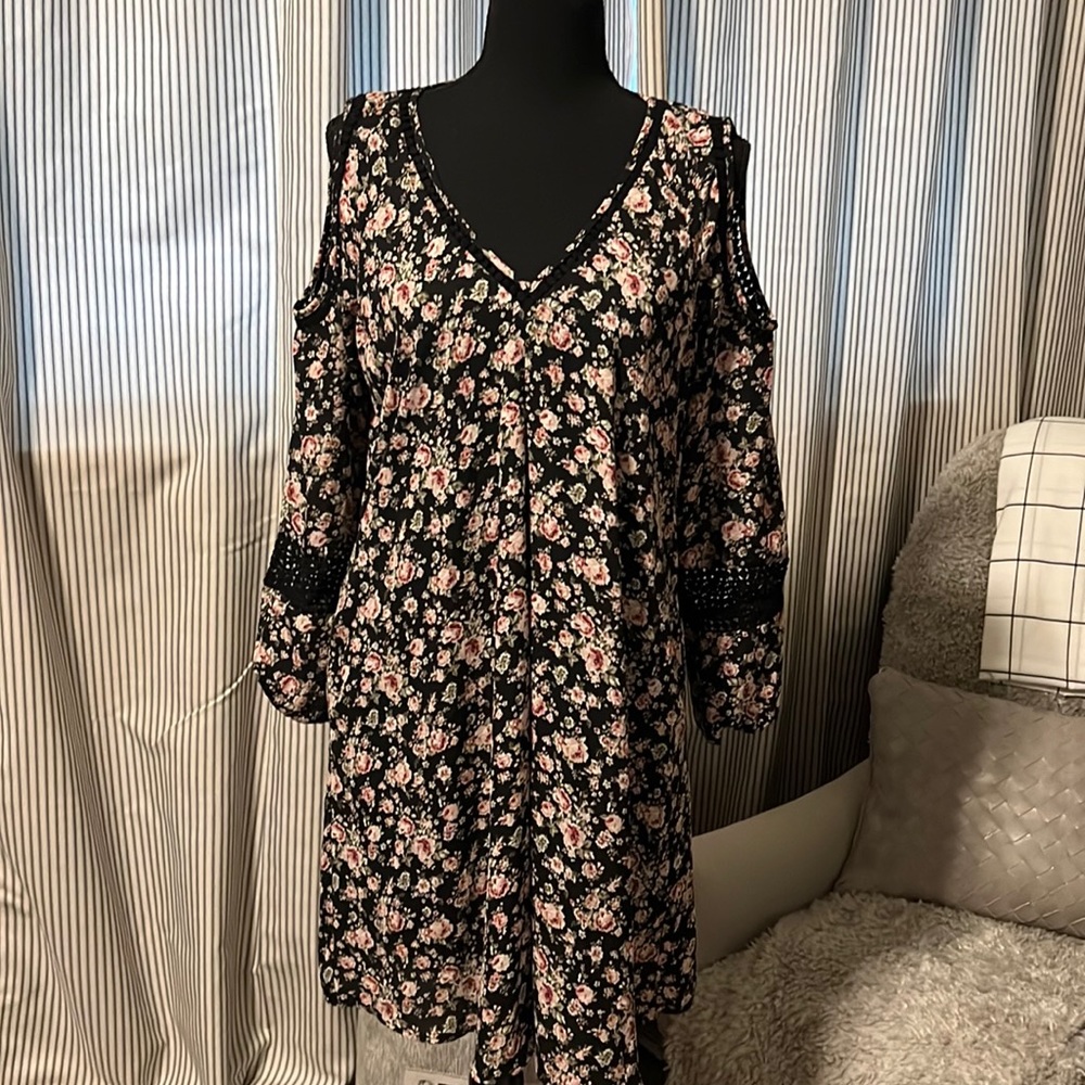 Cold shoulder floral dress